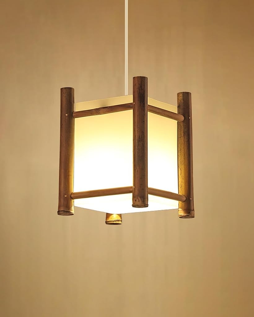 昭和レトロ竹枠天井照明 昭和レトロ竹枠天井照明