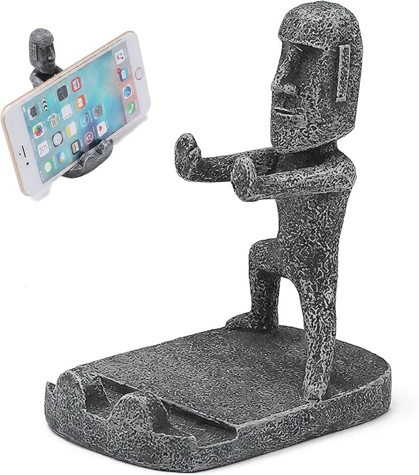 モアイ像 スマホスタンド ユニーク おもしろグッズ 面白い デスク 置物 雑貨