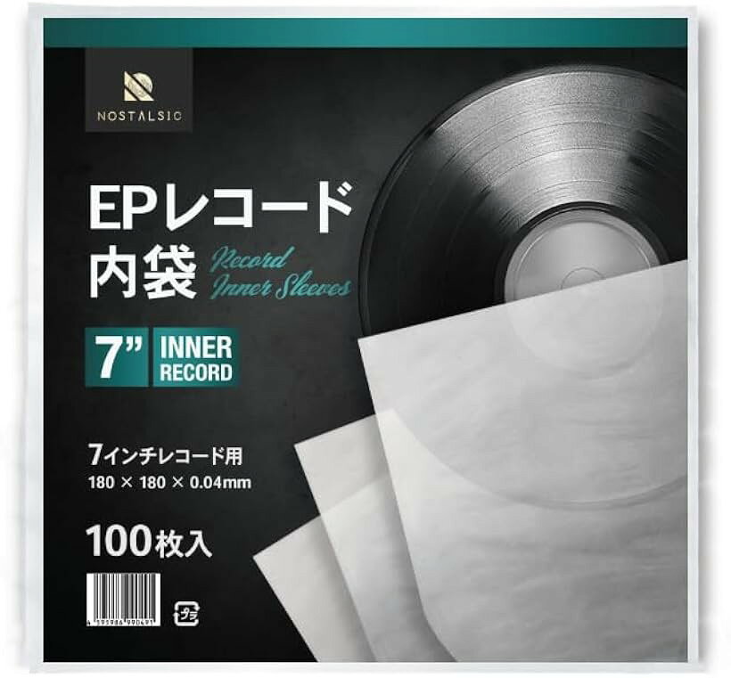 商品コード2bu0fx5igh商品名レコード内袋 EP 7インチ用 100枚入り 静電気防止加工済み 保護袋 インナースリーブブランドNOSTALSIC「EPレコード用」7インチEPレコードを余裕をもって保存できます。また厚さも0.04mmで十分な耐久性を期待できる厚さです。「静電気防止加工済み」静電気やホコリの付着を防ぐための静電気防止加工済み。 取り出しの際に気になる静電気を徹底ブロックし、快適さを実現しました。さらに、埃を寄せ付けないため、レコードを汚れや劣化から守ります。「新しいレコード袋で気分もリフレッシュ」NOSTALSICのレコード袋は大切なレコードを徹底的に傷から防ぎます。傷・ホコリを防ぎ、あなたのレコードを長持ちさせます。「商品仕様について」サイズ：18cm x 18cm・厚さ：0.04mm・素材：PE・特徴：静電気防止加工、アシッドフリー・サイズ：18cm x 18cm・厚さ：0.04mm・素材：sPE・特徴：静電気防止加工、アシッドフリー.ジャケットからはみ出さないベストなサイズ感です。※ 他ネットショップでも併売しているため、ご注文後に在庫切れとなる場合があります。予めご了承ください。※ 品薄または希少等の理由により、参考価格よりも高い価格で販売されている場合があります。ご注文の際には必ず販売価格をご確認ください。※ 沖縄県、離島または一部地域の場合、別途送料の負担をお願いする場合があります。予めご了承ください。※ お使いのモニタにより写真の色が実際の商品の色と異なる場合や、イメージに差異が生じることがあります。予めご了承ください。※ 商品の詳細（カラー・数量・サイズ 等）については、ページ内の商品説明をご確認のうえ、ご注文ください。※ モバイル版・スマホ版ページでは、お使いの端末によっては一部の情報が表示されないことがあります。すべての記載情報をご確認するには、PC版ページをご覧ください。
