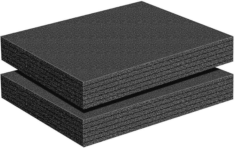 ブロッククッション 緩衝材 ウレタンフォーム スポンジ (ブラック, 30x25cm　2個セット)
