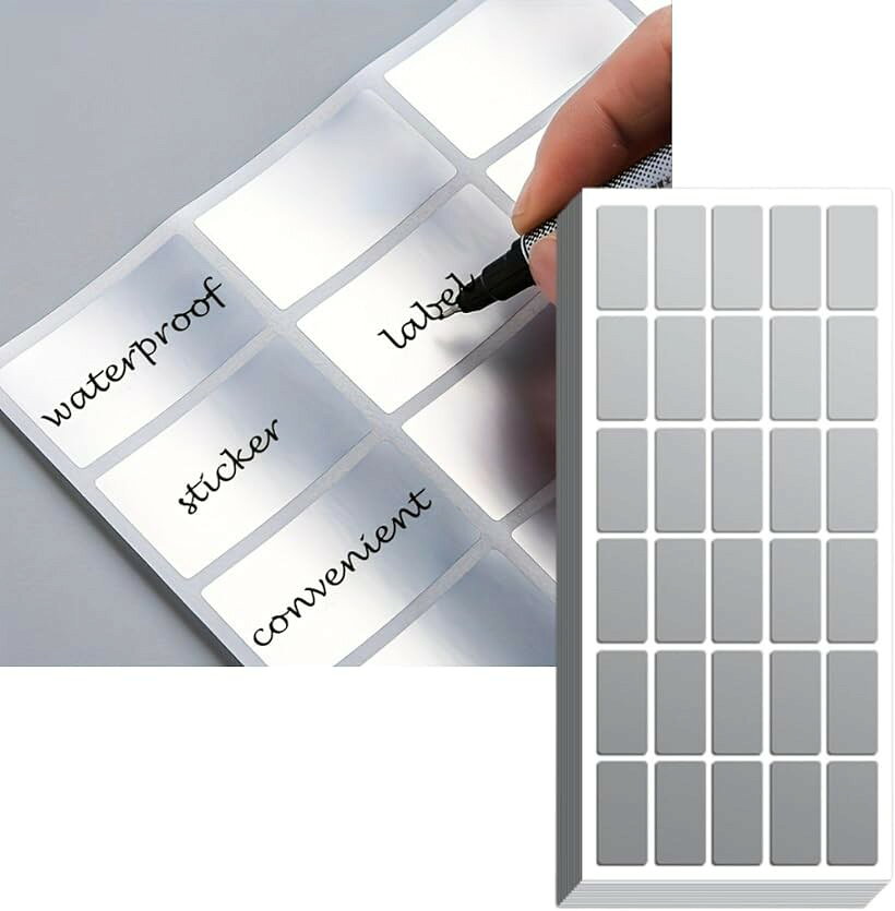防水 ラベルシール 手書き 剥がせる 値札 名前 日用品 10枚セット (12x25mm)
