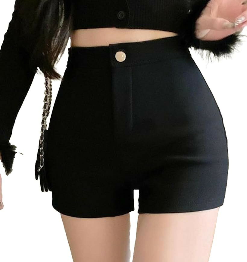 レディース ハイウエスト ショートパンツ 美脚 スタイルアップ フェイクレザー ボ...