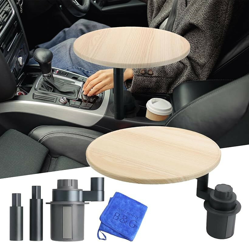 楽天市場】高さ調整テーブル ドリンクホルダー付き（車用品・バイク