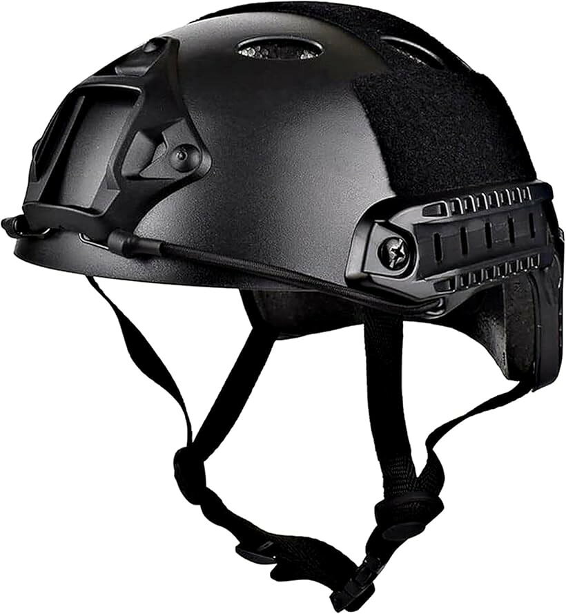 サバゲーヘルメット子供用超軽量 430gエントリーモデルタクティカルヘルメット FAST PJ タイプ 軽量性 安定性 通気性 カスタマイズ性 サバイバルゲーム 特殊部隊 (ブラック, 子供用（頭囲53～57cm/小学生～小柄な女性向け）)