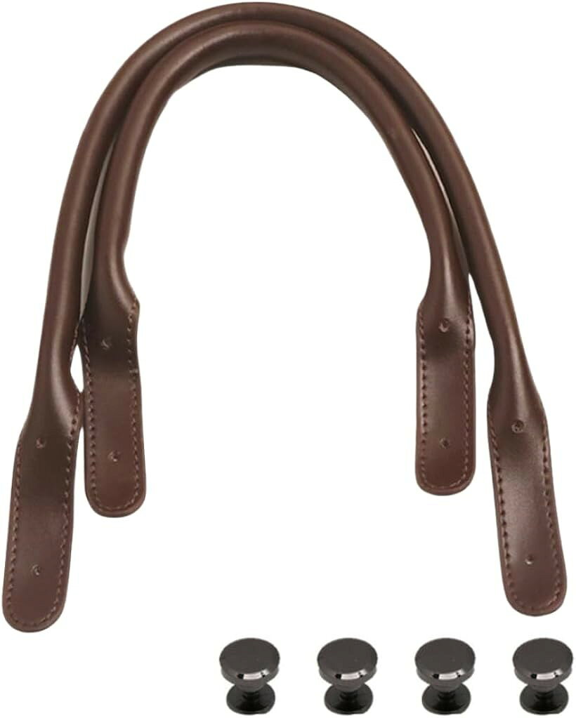 ビジネスバッグ 持ち手 取っ手 修理 交換用 2本セット PU革 32cm (ブラウン)