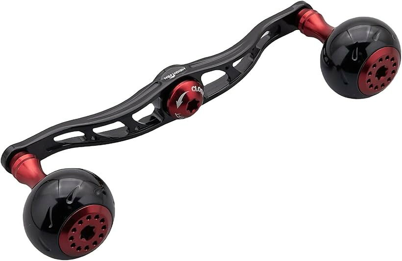 リール ハンドル シマノ ダイワ アブガルシア 通用 ベイトリール Aurora Series HT27003 (ブラック＆ワインレッド, 120mm)