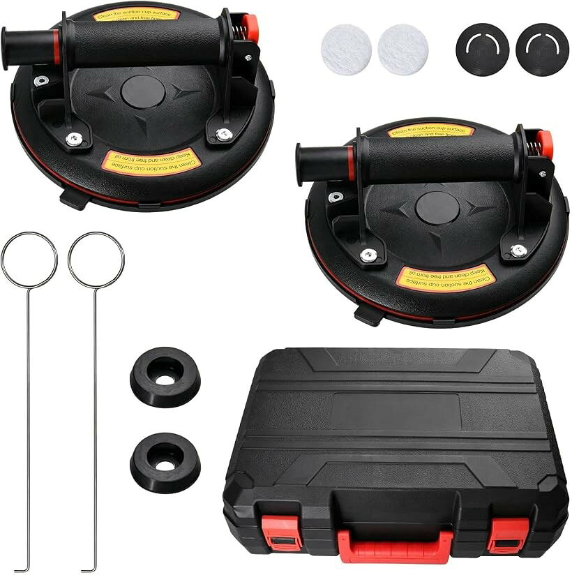 商品コード2bk55l2cqt商品名バキュームリフター 強力で真空吸盤 2個セット サクションリフター 耐荷重200kg 二層ゴムで ハンド吸着盤 ガラス 窓 大理石 セラミックタイル 木材 金属板 ワンタッチ吸盤式 収納ボックス付ブランドLEONTOOL強力なヘビーリフティング：二層ラバー構造とタイトシール機構の組み合わせにより、200kgの耐荷重を実現します。この工業用グレードのリフターは平滑な表面をしっかりと把持し、大きなガラス板、重い石スラブ、特大タイルの輸送時に岩のように安定した安定性を提供します。高級材料工学：厚いゴムパッドは、過酷な条件下で優れた耐摩耗性と滑り止め性能を発揮します。頑丈なナイロンプラスチックハンドルと組み合わせることで、この持ち上げ工具は信頼性が高く快適なグリップを保証し、過酷な現場での毎日の激しい負担に耐えます。簡単なポンプ操作：ベースを任意の非多孔質表面に平らに置き、ハンドルを握って密着させ、真空ラインが消えるまでエアポンプを繰り返し押します。輸送タスクが完了したら、クイックリリースバルブを押して即座に空気を抜きます。多様な現場ユーティリティ：金属、プラスチック、大理石、家庭用電化製品などの平滑な材料に迅速に接着します。住宅改修、水槽設置、高所窓ガラス配置、プロの機械作業に最適な選択肢で、表面を傷つけずに元の状態を保ちます。パッケージキット：この包括的なパッケージには、2つの独立した真空リフターと専用の交換部品およびアクセサリーが含まれています。すべては頑丈なプラスチック製収納ボックスにきちんと整理されており、ゴムベースを変形から保護し、持ち運びを容易にします。※ 他ネットショップでも併売しているため、ご注文後に在庫切れとなる場合があります。予めご了承ください。※ 品薄または希少等の理由により、参考価格よりも高い価格で販売されている場合があります。ご注文の際には必ず販売価格をご確認ください。※ 沖縄県、離島または一部地域の場合、別途送料の負担をお願いする場合があります。予めご了承ください。※ お使いのモニタにより写真の色が実際の商品の色と異なる場合や、イメージに差異が生じることがあります。予めご了承ください。※ 商品の詳細（カラー・数量・サイズ 等）については、ページ内の商品説明をご確認のうえ、ご注文ください。※ モバイル版・スマホ版ページでは、お使いの端末によっては一部の情報が表示されないことがあります。すべての記載情報をご確認するには、PC版ページをご覧ください。LEONTOOL 8インチ バキューム吸盤は、大きくて平滑で重い表面の取り扱いをより簡単かつ安全にするように設計されたヘビーデューティガラスリフターです。2個セットで販売されるこれらの手持ち持ち上げ工具は、窓、タイル、花崗岩スラブ、鏡、その他の平らな材料を自信を持って移動するのに最適です。各吸盤は、平滑な表面に強力で信頼性の高いグリップを提供する堅牢な構造を備えており、輸送中の滑りや落下のリスクを軽減します。8インチサイズは十分な表面接触を提供し、より大きく重い荷物の取り扱いに適しています。便利なキャリングケースは、使用しないときに両方の吸盤を保護し整理し、保管と輸送を簡単にします。プロの請負業者、タイル施工者、DIY愛好家であっても、これらのバキューム吸盤は工具キットに実用的な一品です。人間工学に基づいた手持ち設計により、快適で、重いパネルやスラブを操作する際のコントロールを向上させます。軽量ながら耐久性に優れ、これらのリフターは過酷な現場条件に対応できるように作られています。最適なパフォーマンスを得るために、吸盤を適用する前に表面が清潔で平滑であることを常に確認してください。