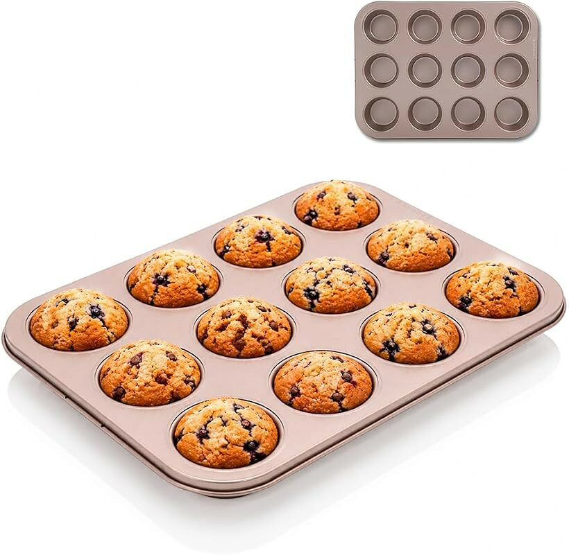 マフィン型 カップケーキ型 ノンスティック くっつかない カーボンスチール シリコ...