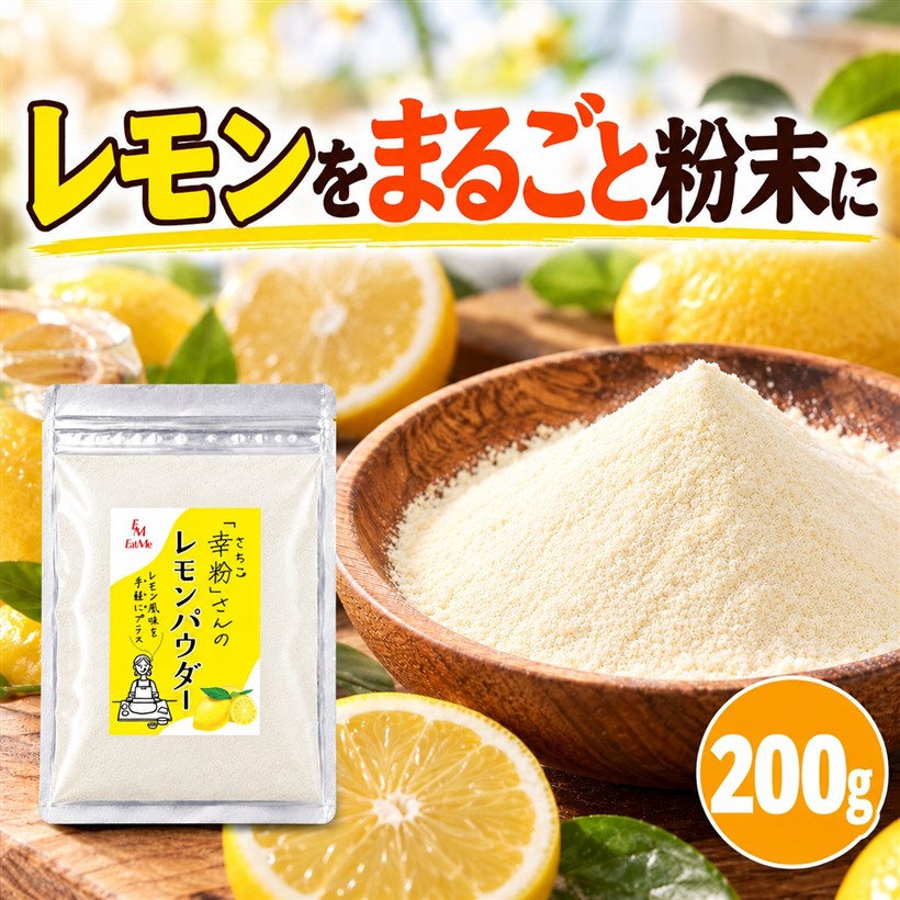 幸粉さんの レモンパウダー 保存料・甘味料・着色料不使用 (200g)