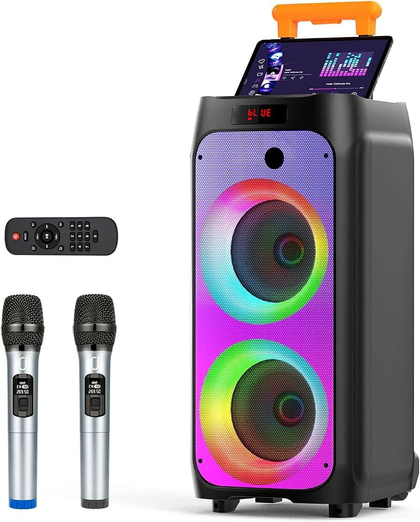 バリエーションコード : 2bk5s1g15t商品コード2b2d39ku8d商品名ワイヤレスマイク スピーカーセット マイク二本付き 低音強化機能搭載 充電式 カラオケ 街頭スピーチ イベントなどに適用ブランドJYXカラーブラック本格的なオーディオ環境を構築し、立体感を作り出します。バスレフポートを搭載し、低音域がしっかりと響き、音にメリハリを与え、パワフルで大音量の透明感がある高低音質サウンドを楽しめます。高容量バッテリー：高性能バッテリー（内蔵の3.7V / 5200mAh充電式大容量リチウムイオンバッテリーで）と低消費電力により、1回の充電で4～6時間連続最大パワーで音楽を再生できます（待機時間72時間、普通パワー音楽再生時間は10時間）。野外ライブ、BBQ、宣伝活動、校行事、セミナー、カラオケ、結婚式、盆踊りなどのイベントに活躍します。最先端Bluetooth 5.0が搭載されたスピーカーで、接続性は良くて、外部入力からの音楽などをスピーカーから出力することができます。「音飛び」や「音切れ」を大幅に改善することができます。シンプルな操作：録音音声/AUX入力/ TFカード / USB / BT /マイクロUSBは携帯電話、Ipad、テレビ、PCなどの外部デバイスに対応します。JYXの商品は総務省令による技適マークの認証あり（TELECマーク）、全部出荷前検査されました。給電方法：USB給電※ 他ネットショップでも併売しているため、ご注文後に在庫切れとなる場合があります。予めご了承ください。※ 品薄または希少等の理由により、参考価格よりも高い価格で販売されている場合があります。ご注文の際には必ず販売価格をご確認ください。※ 沖縄県、離島または一部地域の場合、別途送料の負担をお願いする場合があります。予めご了承ください。※ お使いのモニタにより写真の色が実際の商品の色と異なる場合や、イメージに差異が生じることがあります。予めご了承ください。※ 商品の詳細（カラー・数量・サイズ 等）については、ページ内の商品説明をご確認のうえ、ご注文ください。※ モバイル版・スマホ版ページでは、お使いの端末によっては一部の情報が表示されないことがあります。すべての記載情報をご確認するには、PC版ページをご覧ください。技術基準適合証明番号：219-259059