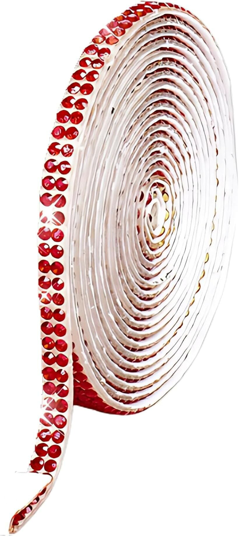 ラインストーン テープ キラキラ 自粘着 デコシール 長さ90cm 手芸 DIY用 (レッド,...