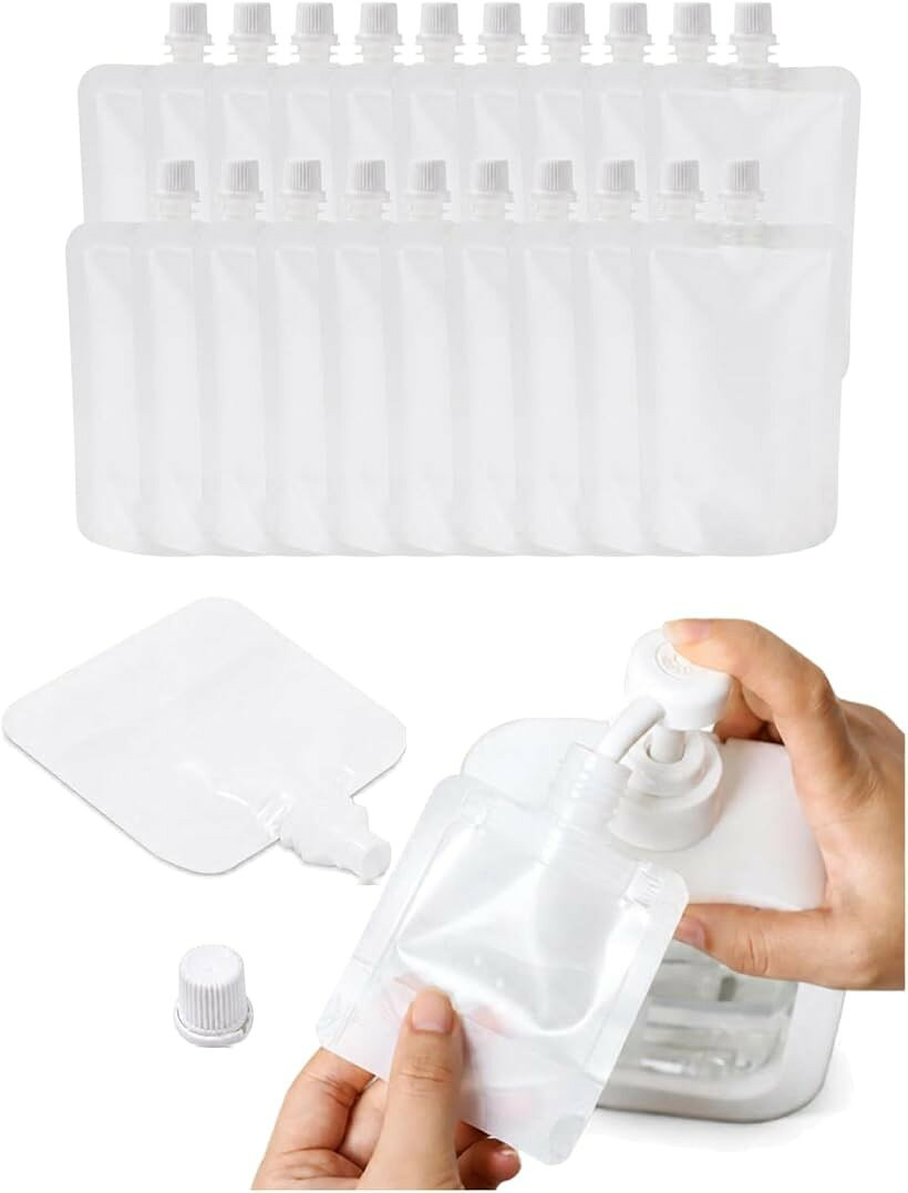 バリエーションコード : 2bkot3x966商品コード2bk4v052nt商品名トラベルボトル 詰め替えボトル パウチ容器 シャンプーボトル 旅行 小分け 再利用可能 回す蓋 20個セットブランドChocopleカラー乳白色サイズ等100ml「外泊のときに便利」出張や旅行、ジムでのトレーニング後のシャワーで便利な小分け用トラベルボトルです。注ぎ口が広いのでシャンプーボトルから直接移すことができます。シャンプー、リンス、ボディソープ、乳液などにご使用ください。「封印可能」液体を充填後にプラスチックキャップを強く閉めると封印できます。使用の際はキャップを回すとプラスチック下部分が切り取られます。「防滴性、耐久性に優れたPET素材」蓋はらせん状のプラスチック製になっていますので持ち運んでも漏れる心配がありません。半透明なので残量が一目でわかります。耐久性が優れた素材なので洗って再利用することで地球環境にも優しいです。「ネジ式キャップ」クルクル回す蓋なので漏れの心配がありません。※ 他ネットショップでも併売しているため、ご注文後に在庫切れとなる場合があります。予めご了承ください。※ 品薄または希少等の理由により、参考価格よりも高い価格で販売されている場合があります。ご注文の際には必ず販売価格をご確認ください。※ 沖縄県、離島または一部地域の場合、別途送料の負担をお願いする場合があります。予めご了承ください。※ お使いのモニタにより写真の色が実際の商品の色と異なる場合や、イメージに差異が生じることがあります。予めご了承ください。※ 商品の詳細（カラー・数量・サイズ 等）については、ページ内の商品説明をご確認のうえ、ご注文ください。※ モバイル版・スマホ版ページでは、お使いの端末によっては一部の情報が表示されないことがあります。すべての記載情報をご確認するには、PC版ページをご覧ください。