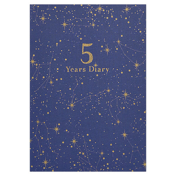 日記帳 5年連用日記 星座（紺） DP5-SENV アーティミス/ARTEMIS B6 日付なし 368頁 横罫 五年分の出来..