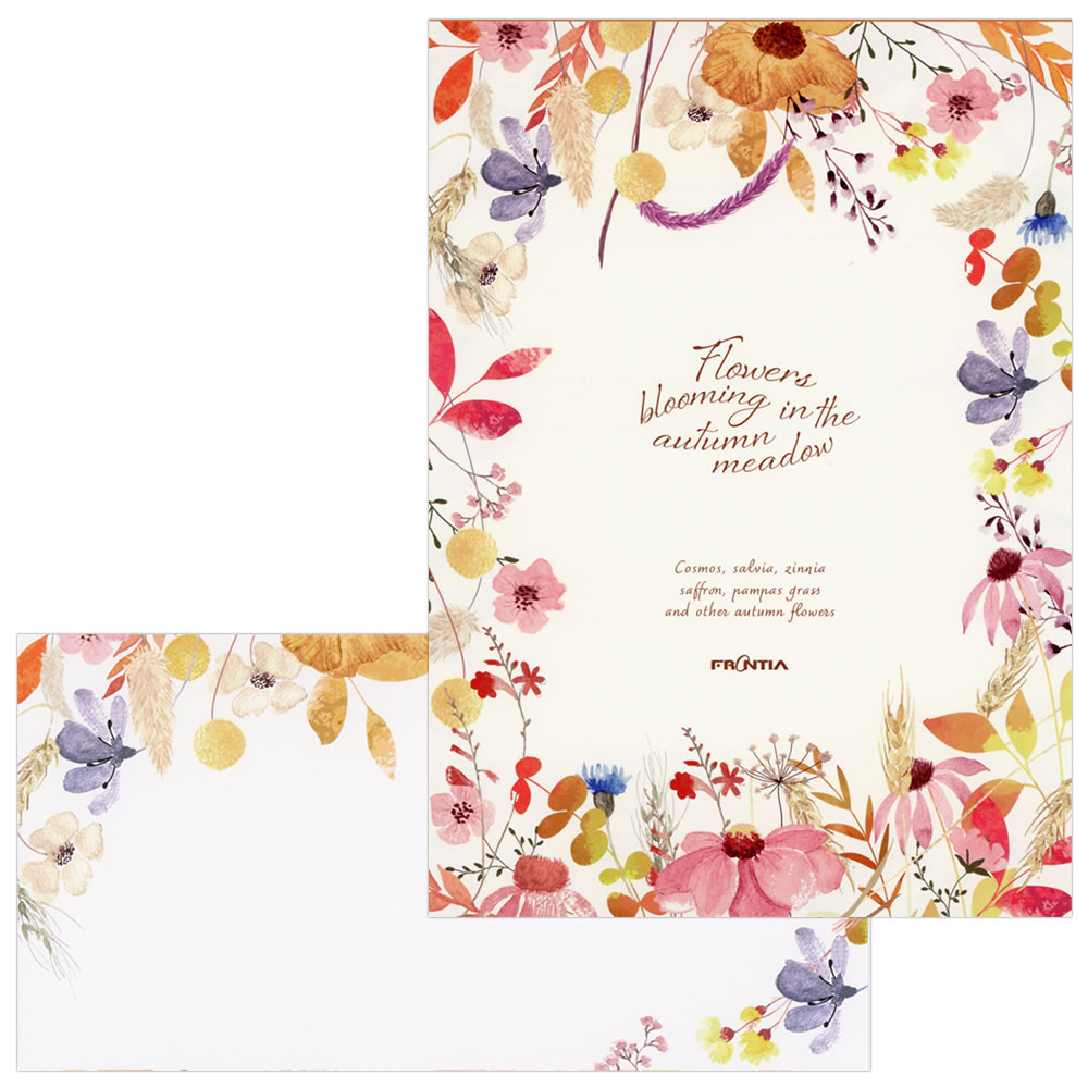 レターセット 秋柄 秋草の花 PD-659/EV-659 （18） 便箋2柄18枚 封筒6枚 フロンティア FRONTIA