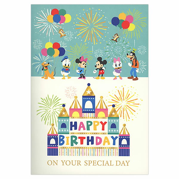 バースデーカード ライト付きメロディカード ディズニー ミッキーマウス・マーチ EAO-822-415 ホールマーク 二つ折りポップアップカード オルゴール Birthday Card グリーティングカード お誕生お祝い