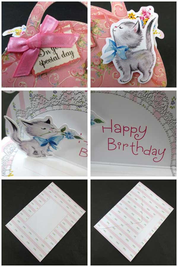 バースデーカード アートコレクション ネコとバッグ EAR-816-001 ホールマーク ねこがが飛び出す誕生日カード Birthday Card グリーティングカード お誕生お祝い 立体カード ポップアップカード メール便可 horiman-10017593 芦屋の文房具店 あしや堀萬昭堂 サンプル画像3