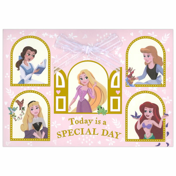 バースデーカード ディズニー プリンセスたちからお祝い EAR-770-129 ホールマーク 立体カード リボン付き 飛び出す Birthday Card お誕生お祝い