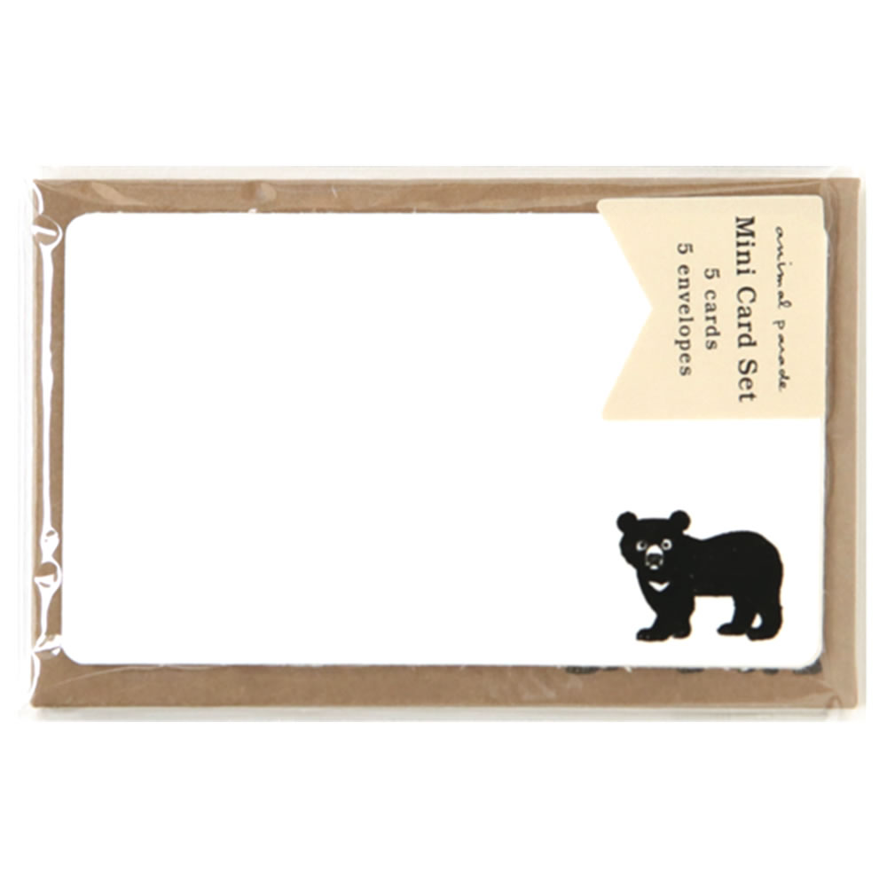アニマルパレード ミニカードセット ツキノワグマ NMCS-106 カード5枚・封筒5枚 リュリュ ミニサイズの為郵送不可