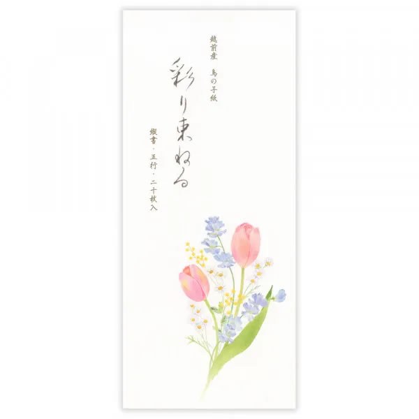 Rakuten - 一筆箋 春柄 春五集 彩り束ねる 5817172 （35） 20枚入り 便箋 縦罫 越前産鳥の子紙使用 NB エヌビー