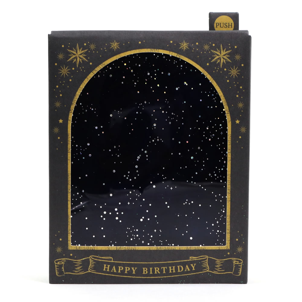 バースデーカード ライト付きメロディカード P107 星座図 電池交換可能 サンリオ 十二星座 ♪Jupiter Birthday Card グリーティングカード お誕生お祝い 立体カード メール便可