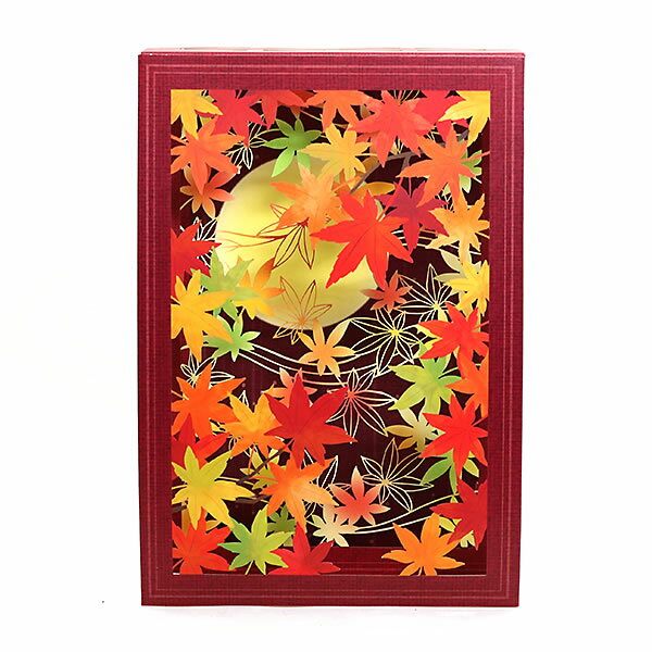 サンリオ 秋カード レーザーカット箱形紅葉 S4519 ミニカード付き 立体カード グリーティングカード 多目的 多用途 もみじ モミジ sanrio