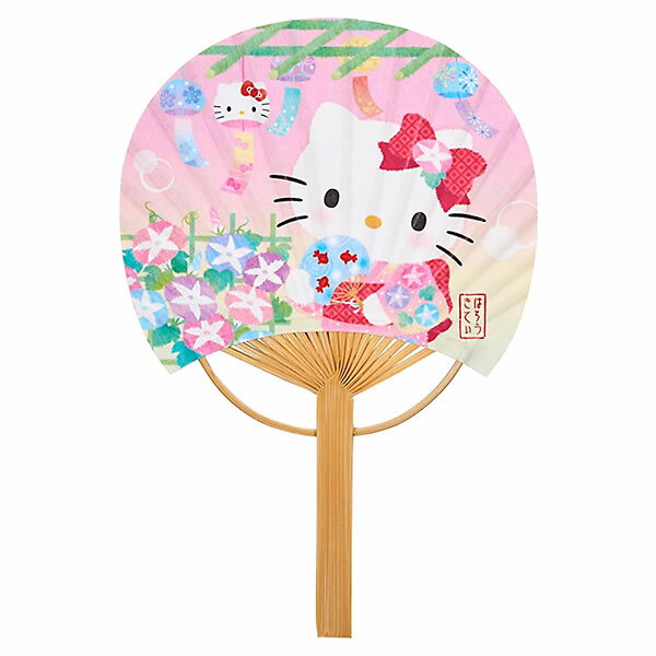 グリーティングカード 多目的 夏カード 竹製うちわカード ハローキティ風鈴竹うちわ 1枚入 S4019/JSP19-5 サンリオ(SANRIO) 天然竹仕様 多用途 サマーカード 暑中見舞い
