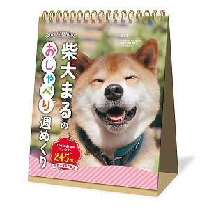 カレンダー 2024 卓上 NK-4308 （S-09） 柴犬まるのおしゃべり週めくり 令和6年 新日本カレンダー