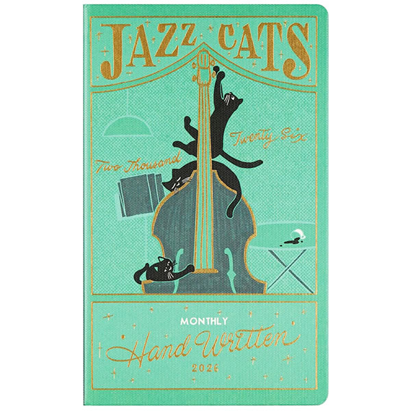 2026 ダイアリー 手帳 グリーティングライフ B6スリム チョークボーイ グリーン CD-1411-CB ハードカバー マンスリー 2025年12月〜2027年1月の商品画像