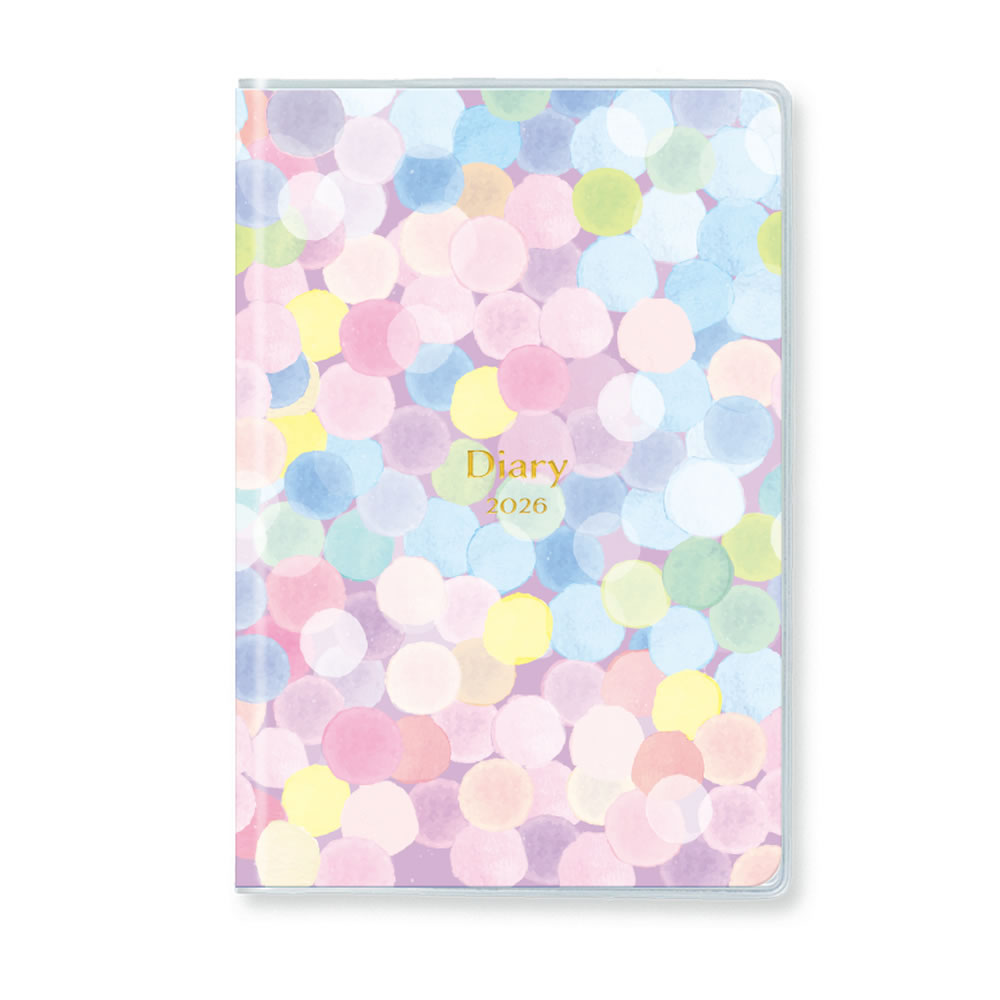ダイアリー 2026 手帳 リュリュ 2026年2月始まり A6サイズ SDK-2607 水玉ラムネ マンスリー 日曜始まり 2026年2月〜2027年3月 スケジュール帳 Ryu-Ryuの商品画像