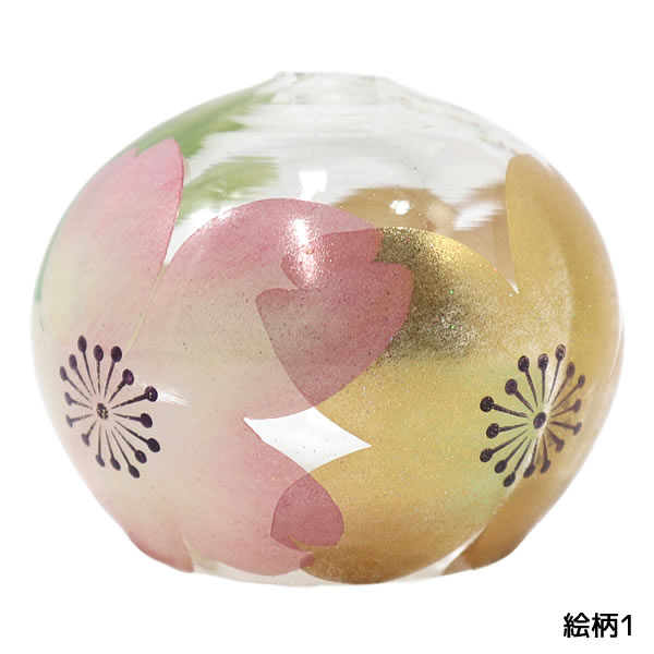 風鈴 ガラス ぎやまん風鈴 金桜 R-351 会津喜多方 蒔絵仕上げ 手作り風鈴 木之本 2026年新柄 【10%OFFクーポン対象(4・5・10・11日) 夏のインテリア 日本の夏 涼音 涼をお届け [3]
