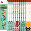 鉛筆1ダースと金箔押し名入れのセット品 三菱鉛筆 あつまれどうぶつの森 5635 6角軸 硬度2種(B・2B) 名入れ1氏名(1書体)のみ かきかたえんぴつ