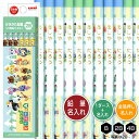 鉛筆1ダースと金箔押し名入れのセット品 三菱鉛筆 どうぶつの森 5640 6角軸 硬度3種(B・2B・4B) 名入れ1氏名(1書体)のみ かきかたえんぴつ