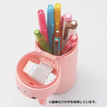プニラボ スタンドペンケース カエル A-7712-13 限定柄 上から押すだけでペンスタンドになるペンケース LIHIT LAB SMART FIT PuniLabo