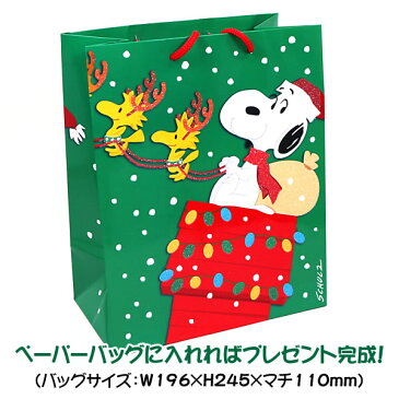 限定品 スヌーピー クリスマスギフトセット グリーン9点セット バッグMサイズ Snoopy ペーパーバッグ・ボールペン・クリスマスカード・カレンダー・ステッカー・付箋・ジッパーバッグ・タオルハンカチ