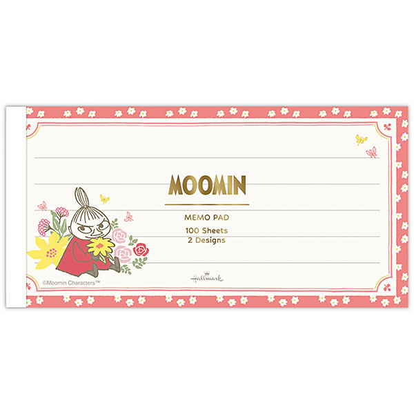 ムーミン メモパッド レッド Flower お花をおくるよ EFM-841-768 (A-8) 2柄100枚+表紙(箔加工) 横罫入 My little som...