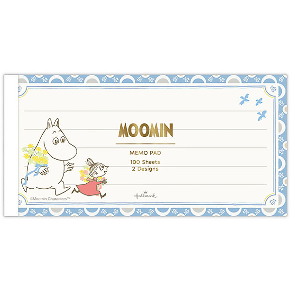 ムーミン メモパッド ブルー Letter お手紙をかくよ EFM-841-775 (A-8) 2柄100枚+表紙(箔加工) 横罫入 My little som...