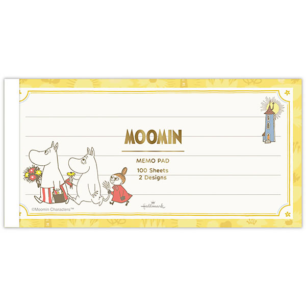 ムーミン メモパッド イエロー Love あたたかな気持ちを届けて (A-8) EFM-841-782 2柄100枚+表紙(箔加工) 横罫入 My little...
