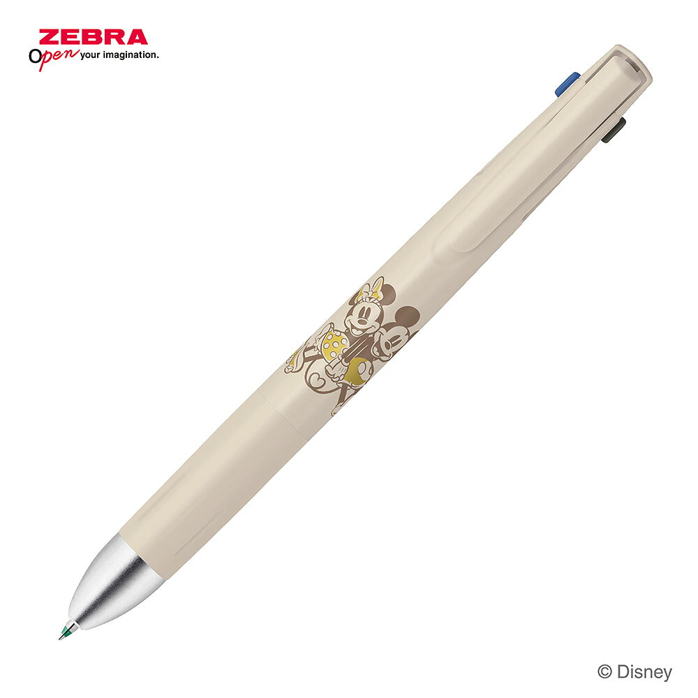 商品説明 ストレスなく集中して書ける“筆記振動（ブレ）”をカットした、ゼブラ（ZEBRA）の大人気多機能ペン「ブレン4+S（blen 4+S）」から、大人っぽいシックな装いのディズニーデザイン第2弾が数量限定で登場！ 今回のコレクションは、光沢感のあるゴールドやシルバーを随所にあしらい、洗練された大人のためのキャラクター文具に仕上げられています。 「グレージュ」には、シックで愛らしいポーズの「ミッキーマウス」「ミニーマウス」を配置。落ち着いたトーンの軸カラーなので、オフィスや商談、学校などのあらゆるシーンでスタイリッシュに溶け込みます。 もちろん、ブレンならではの圧倒的な書きやすさを支える「ブレンシステム（独自の振動制御機能）」を搭載。 （1）ダイレクトタッチ：中芯の先端をホールドし、ペン先のブレを防ぎます。 （2）低重心：ペン先端に金属パーツを取り付けることで重心を下げ、筆記のブレを防ぎます。 （3）ノイズフリー設計：ペン内部の各パーツの隙間をなくし、ペン内部のブレを防ぎます。 黒・赤・青・緑の4色ボールペン（0.5mmエマルジョンインク）に、0.5mmシャープペンシルが加わった充実の5機能＋シリーズ初の消しゴム付きなのに、従来の単色ブレンと変わらないスリムな携帯性を実現。 手帳やポケットに挟みやすいバインダークリップ付きで、シリーズ初となる消しゴムもスマートに内蔵されています。 これ1本で日々のあらゆる筆記シーンを快適にカバーできる、実用性とデザイン性を兼ね備えた限定多機能ペン。 ご自身用にはもちろん、ディズニー好きな方へのギフトや入学・就職のお祝いにも最適です。限定生産アイテムですので、ぜひお早めにお求めください。 サイズ・素材 ◇サイズ：最大径13.3×全長144.4mm 本体情報 ◇重量：21.3g ◇仕様：4色（黒・赤・青・緑インク）＋シャープ ◇ボール径：0.5mm ◇シャープ芯：0.5mm 注意点 ※商品画像は、実際の商品と、色味が多少異なる場合もございます。また、掲載上各パーツの比率は同一ではありません。予めご了承ください。 ▼ ブレン限定ディズニーの他種類はこちらから選べます ▼ ブレン3C グリーン/ダンボ ブレン3C イエロー/プー ブレン3C アイボリー/マリー ブレン3C 本体3本替芯3色セット ブレン4+S ブルーグレー/ミッキー ブレン4+S ココアブラウン/ミニー ブレン4+S グレージュ/ミッキー・ミニー選択中 ブレン4+S パウダーブルー/ドナルド ゼブラ ブレン商品一覧はこちら＞【商品名】ゼブラ ブレン4+S 0.5 限定 ディズニー 第2弾 グレージュ/ミッキー・ミニー B4SAS88-DS2-GRE 多機能ペン 4色（黒・赤・青・緑インク）＋シャープ ZEBRA ミッキーミニーが大人可愛い 限定ディズニー柄の5機能ペン ▼ ブレン限定ディズニーの他種類はこちらから選べます ▼ ブレン3C グリーン/ダンボ ブレン3C イエロー/プー ブレン3C アイボリー/マリー ブレン3C 本体3本替芯3色セット ブレン4+S ブルーグレー/ミッキー ブレン4+S ココアブラウン/ミニー ブレン4+S グレージュ/ミッキー・ミニー選択中 ブレン4+S パウダーブルー/ドナルド ゼブラ ブレン商品一覧はこちら＞
