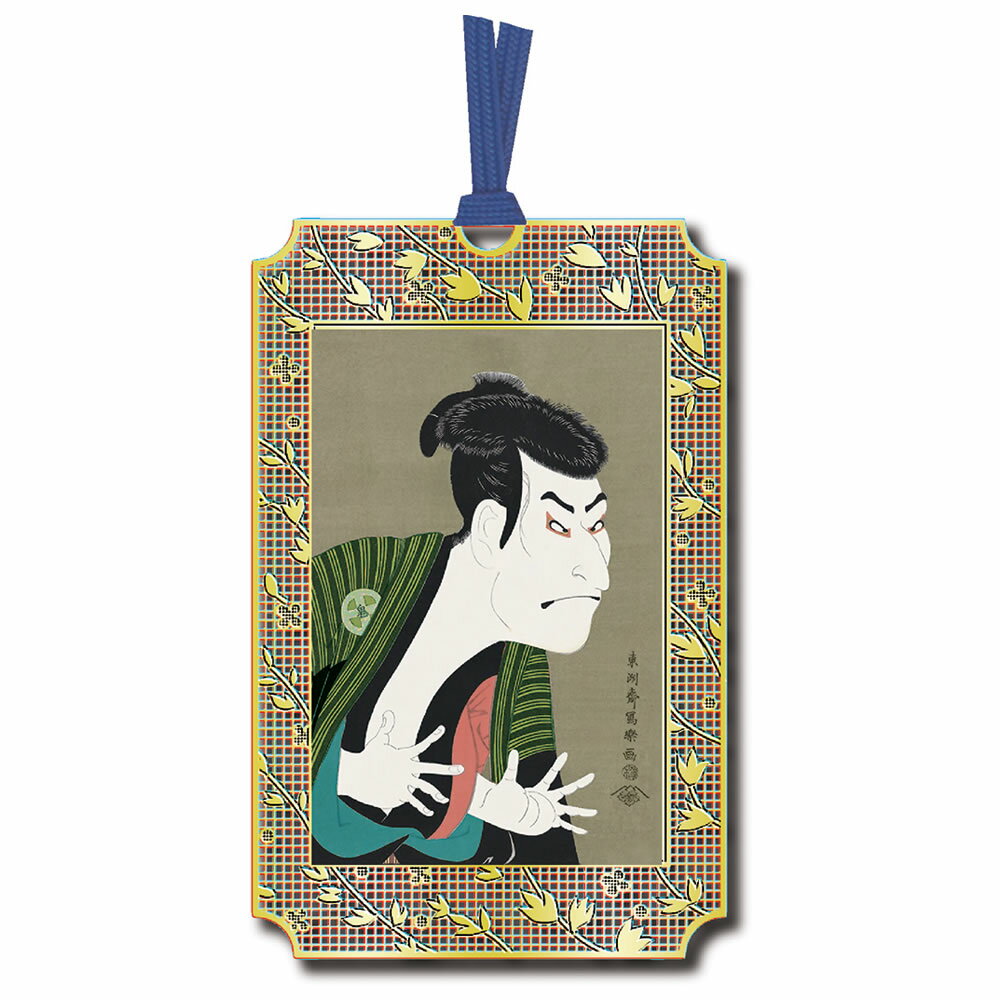 浮世絵しおり 写楽・奴江戸兵衛 UK007 24kメッキプレート 紐付き 東洋精密工業