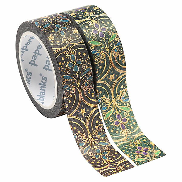 paperblanks ペーパーブランクス 和紙テープ(幅15mm×長さ10m)2巻セット 頂点&王政復古 PA8166-1 2種類のデザインが1セット