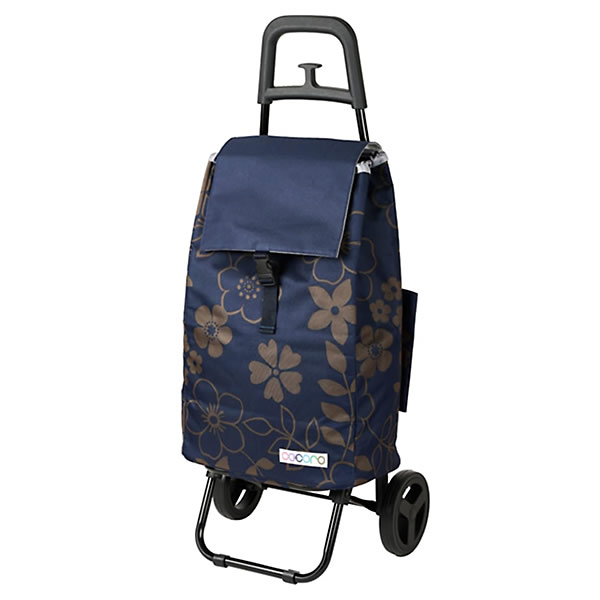 Rakuten - レップ(Rep) COCORO スタンダード ショッピングカート FLOWER（フラワー） ネイビー×グレー 544914 40L 保冷・保温 耐荷重量：20kgまで タイヤ取り外し可