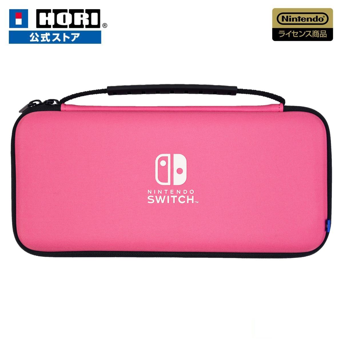 【ホリ公式】【任天堂ライセンス商品】HORI｜ホリ スリムハードポーチプラス for Nintendo Switch ピンク NSW-823 HORI ホリ ポーチ カラバリ 収納 任天堂