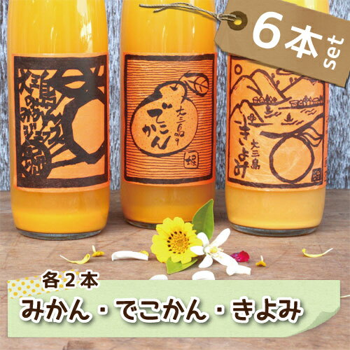 【送料無料】愛媛 県 産島みかんジュース3種類セット 500ml×6本 ホリ田ヤ国産 温州 みかん ジュース ストレート ジュース フルーツ ジュース 果汁 100 % 柑橘 濃厚 高級 飲み比べ ご当地 お取り寄せ プレゼント 贈り物 ギフト 内祝い 土産