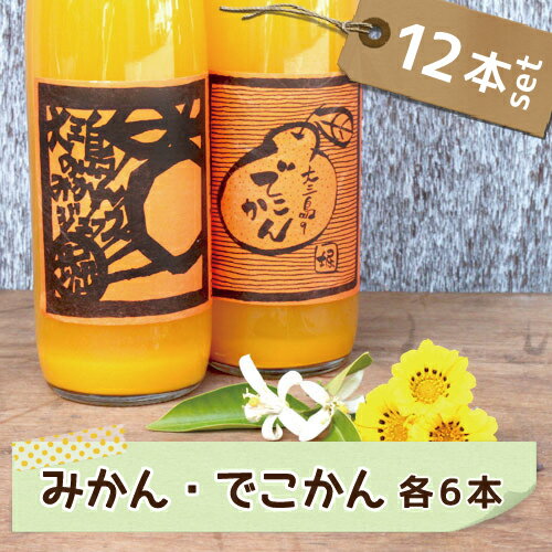 愛媛【ホリ田ヤ】 島みかんジュース　デコポン＆みかんセット　500ml×12本【楽ギフ_のし】【楽ギフ_メッセ入力】贈り物・女子会