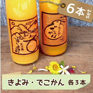 愛媛県産 島育ち デコポン＆きよみセット 500ml×6本 贈り物 女子会 送料無料 水も入ってない 無添加 ギフト セット 詰め合わせ 果汁100% フルーツ プレゼント お歳暮 お中元 内祝い 高級 柑橘 蜜柑ジュース ミカンジュース みかんジュース ストレート 愛媛 国産〔ジュース〕