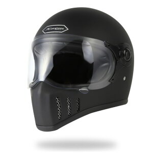 【アウトレット】フルフェイス へルメット バイク ビンテージ マットブラック メンズ レディース S～XL HORIZON HELMETS JADE