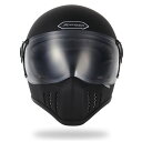 【アウトレット】フルフェイス へルメット バイク ビンテージ マットブラック メンズ レディース S～XL HORIZON HELMETS JADE 2