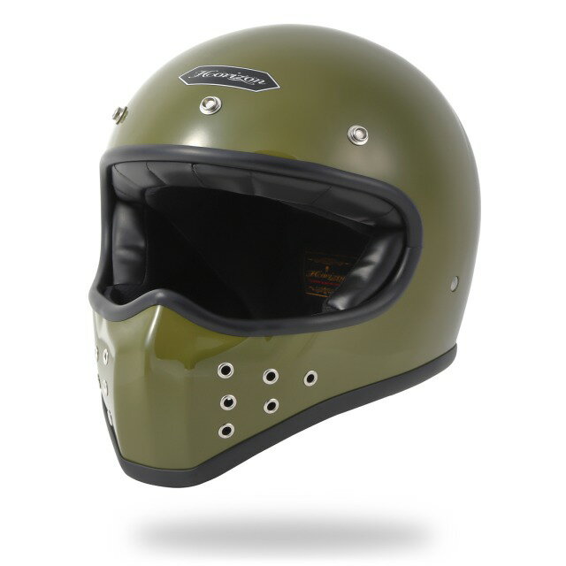 オフロード へルメット フルフェイス バイク カモフラージュ グリーン S～XL HORIZON HELMETS MX-H4