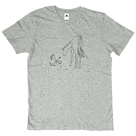 【チアブーコ】のイラストTシャツ『ほら見て カニだよ』グレー Illustration チアブーコ
