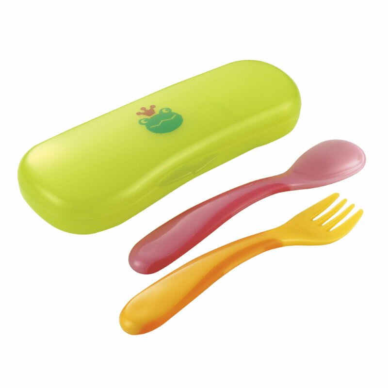 【39ショップ】リッチェル おでかけランチくん ベビースプーン・フォーク（ケース付）ベビーカトラリーのサムネイル